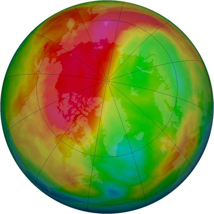 Arctic ozone map for 29 January 1979